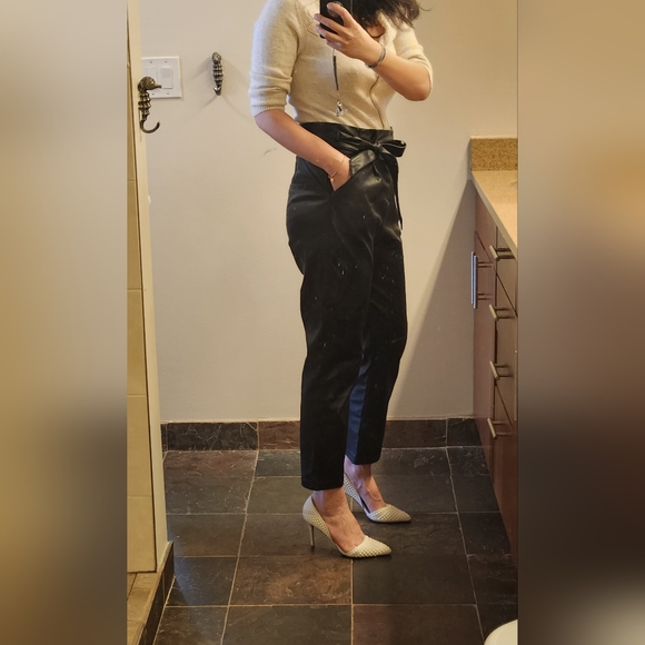 Lucy Paris Faux Leather Paperbag-Waist Pants - 100% Exclusive - Picture 6 of 8